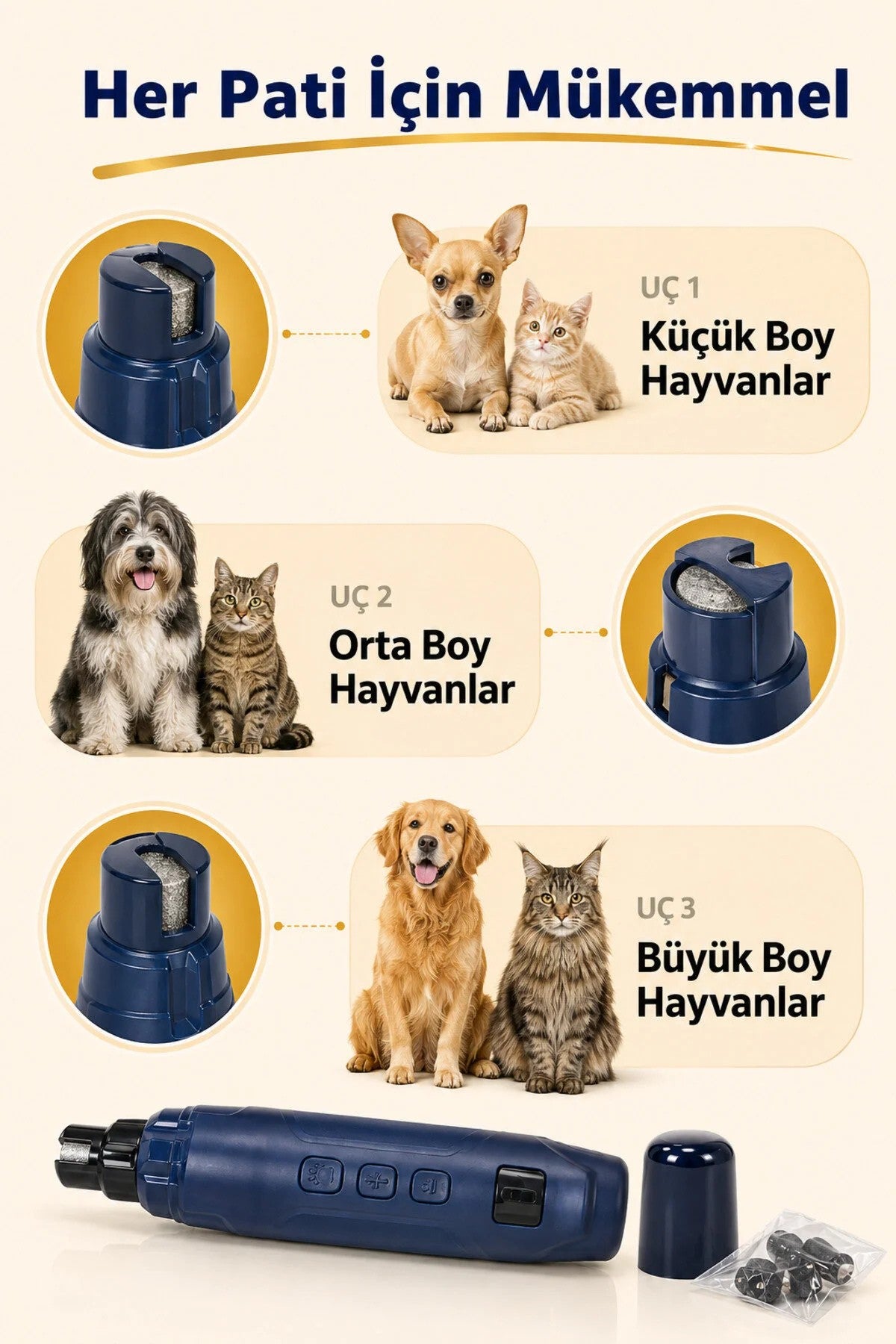 PetWoro V2 Şarjlı pet tırnak öğütücü