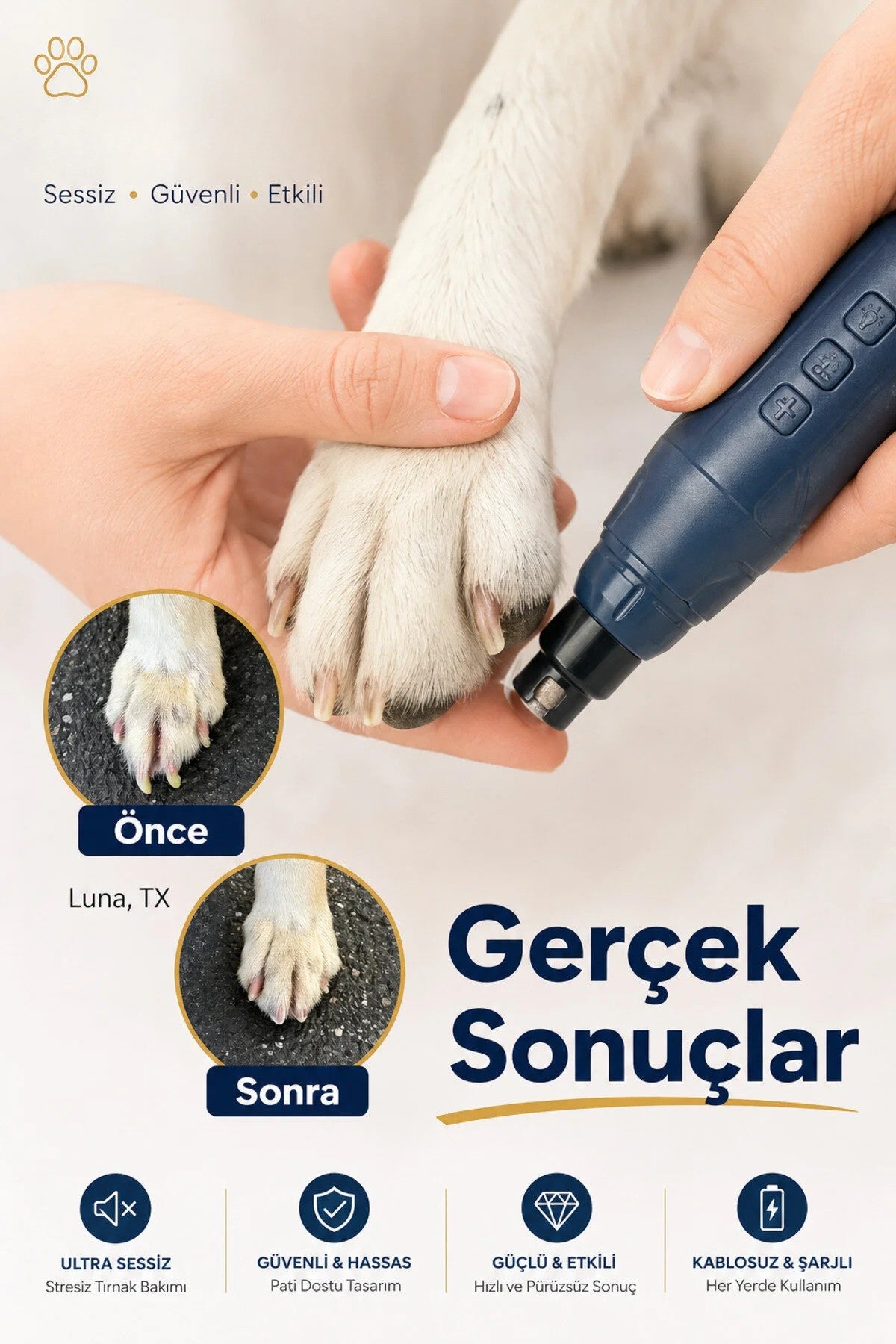 PetWoro V2 Şarjlı pet tırnak öğütücü