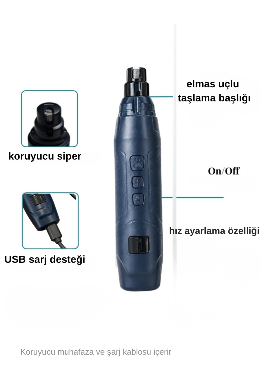 PetWoro V2 Şarjlı pet tırnak öğütücü